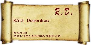 Ráth Domonkos névjegykártya